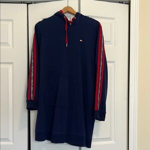 Tommy Hilfiger Blue and Red Striped Sweater Dress